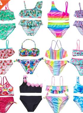 2-16Years Girls Bikini Swimsuit Sets Cute Fashion Tankini Su