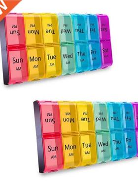 2X Weekly Extra Large Pill Organizer 2 Times A Day, Am Pm Pi