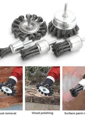5pcs Wire Brushes 20-75mm Diameter For Polishing Metal Remov