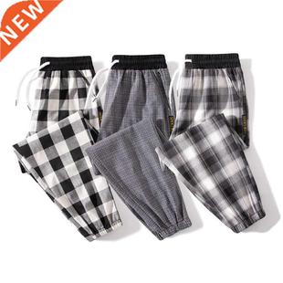 Pants Men Summer match Hara 2022 Plaid Male All Casual