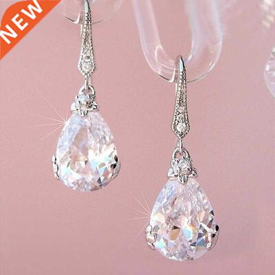 Huitan New Classic Pear Shape Cubic Zircon Women Wedding Dro