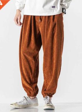New Corduroy Men's Harem Pants Fashion Men Jogging Sweatpant