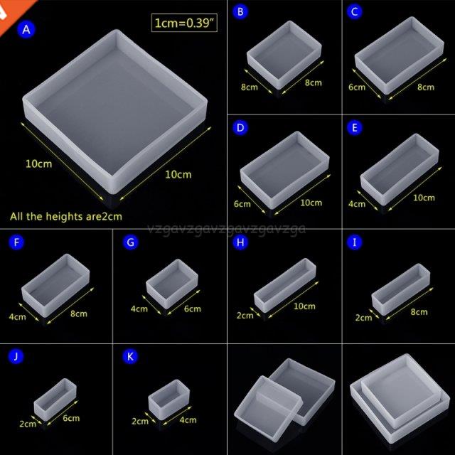 Silicone Mold DIY Square Rectangle Exopy Resin Mirror Crafts