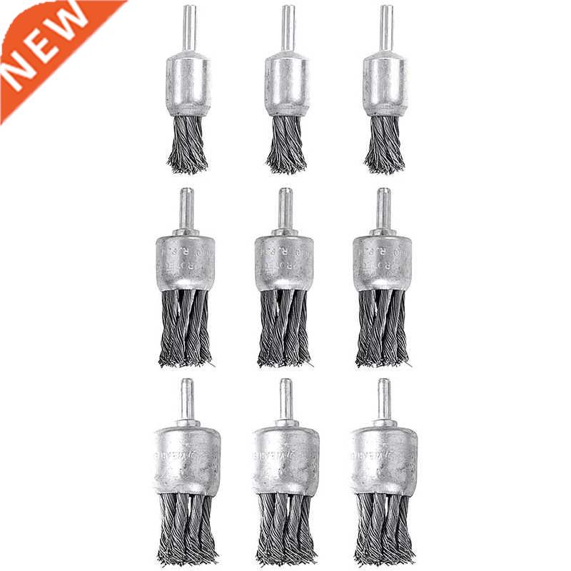 9 Pack Wire Wheels Brush, Knotted and Wire End Brush, for De