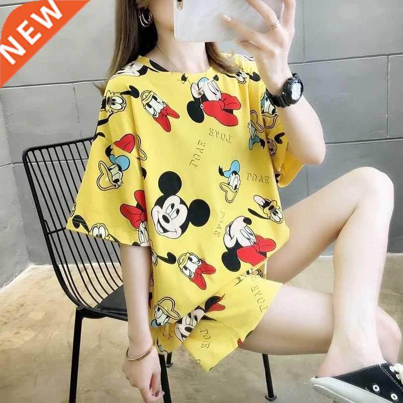 Summer Cotton Pajamas Women's Short Sleeve Tshirts S
