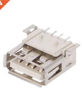 10 Pcs USB Type A 4 Pin Female Connector 180 Degree Socket S