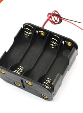 Black Two Layers 8x1.5V AA Batteries Holder Case w Wire Lead