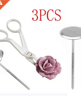 1pc/2pcs/3Pcs Piping Flower Scissors+Nail Icing Bake Cake De