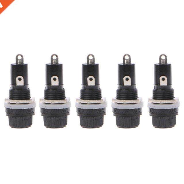 5 Pcs Panel Mount Chasss Fuse Holder for 5x20mm Glass Fuses