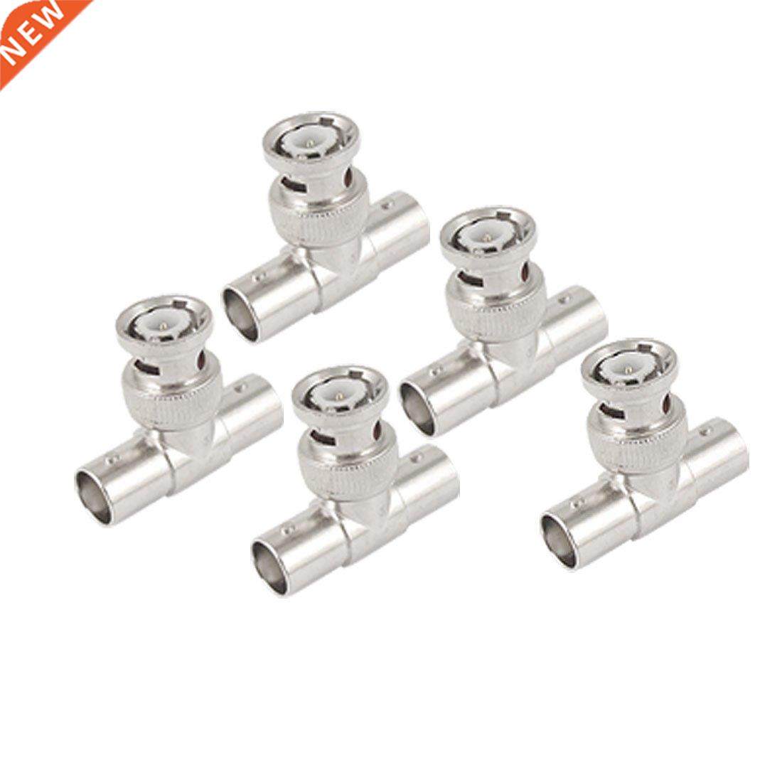 5 x CCTV T Shape BNC 1 Male Plug to 2 Female Jack RF Coax Co