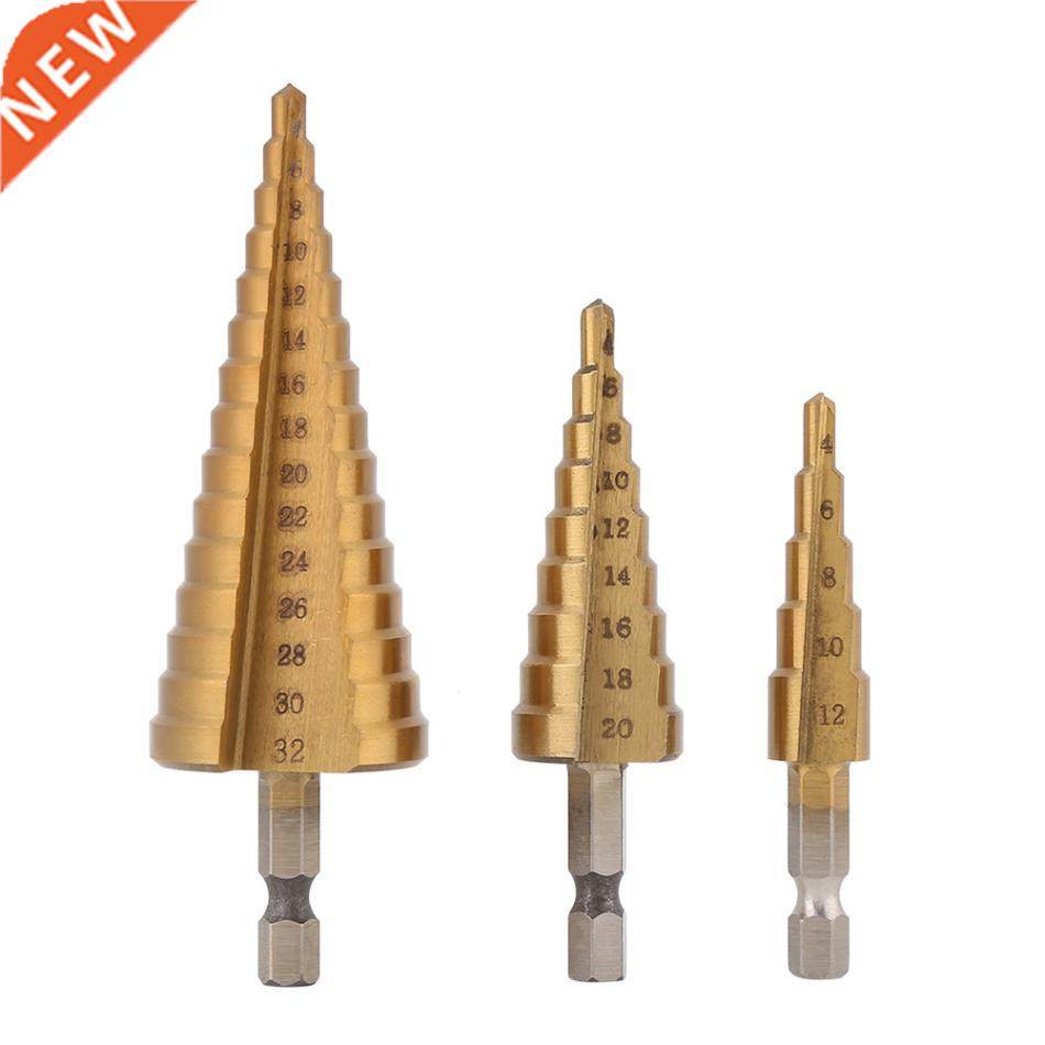 Pcs 1/4 Inch Hex Shank HSS Titanium Coated Step Bit Set 4-1