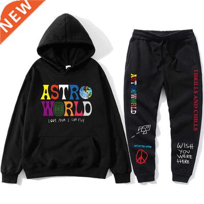 TRAVIS SCOTT ASTROWORLD HOODIES Letters Print Sweatshirt+Sw
