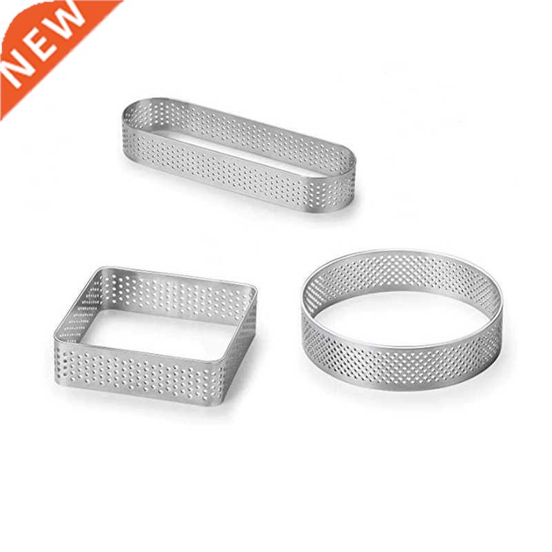 3 Pcs Tart Rings Kitchen Perforated Stainless Steel Baking T