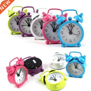 Electronic Round Desk Alarm Bell Clock Double Mini Number