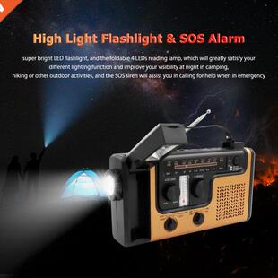 2000mAh Emergency Radio Hand Crank Solar Radio LED Flashligh