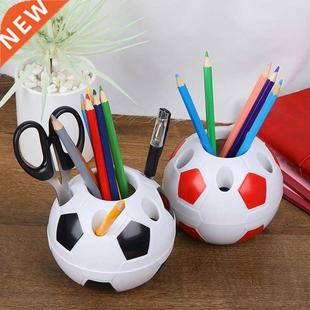 Soccer Ball Holder Black Desk Pencil Red Pen 1pc Shaped