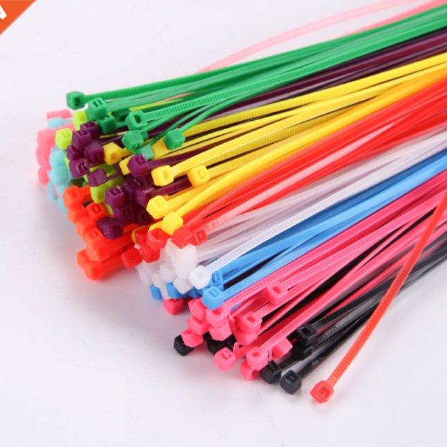 100Pcs 3*200mm Self locking Nylon Cable Ties 8 inch 10 colo