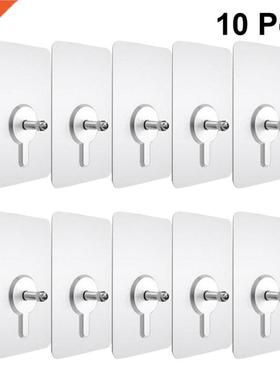 10Pcs Screw Stickers Wall Picture Hook Punch-Free Non-Markin