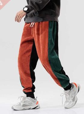 2021 Men Sweatpants Elastic Waist Harem Pant Street Punk Jog