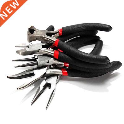 5pcs Jeweler Pliers  Tool Set Round Long Bent Daigonal Si