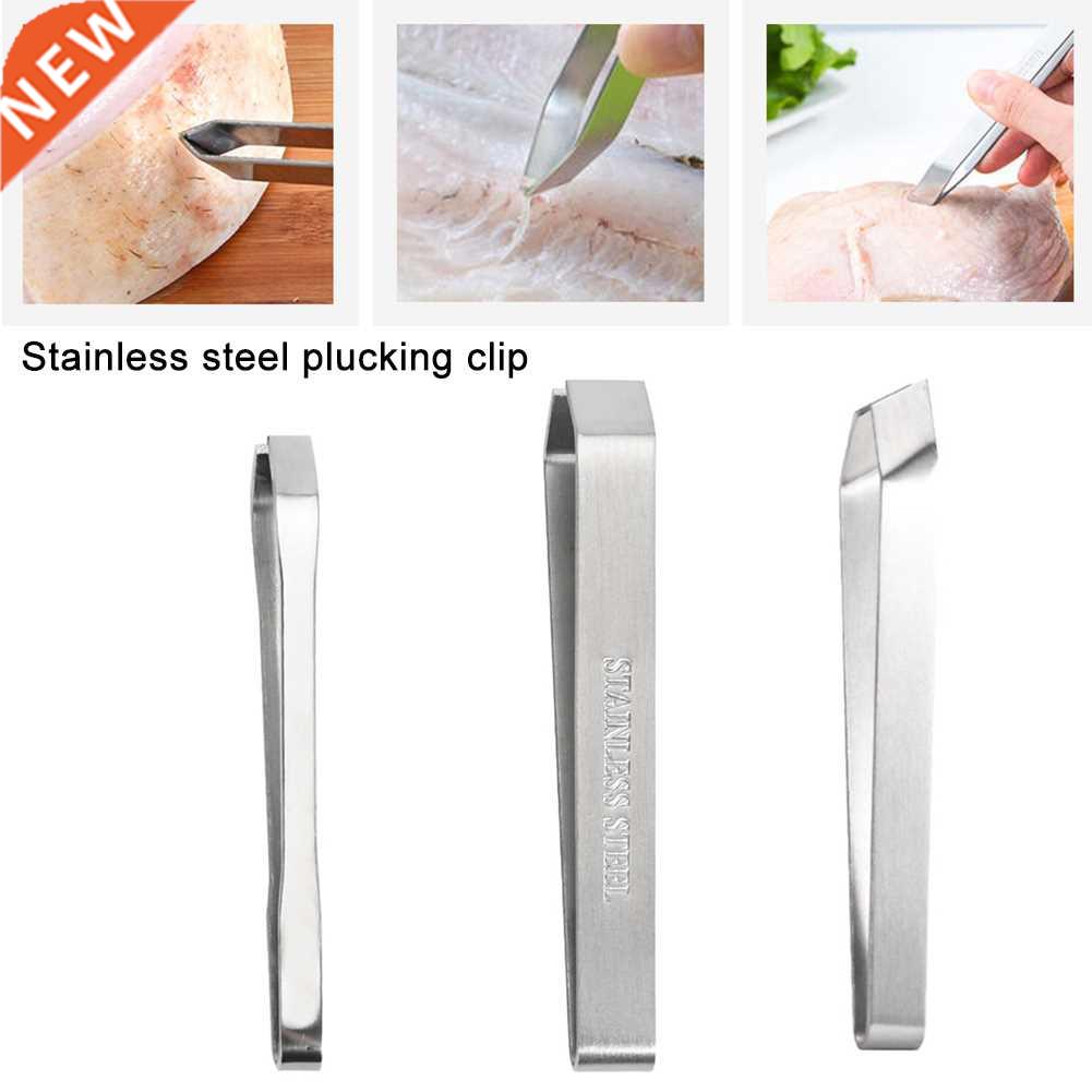 3PCS Fish Bone Tweezers Stainless Steel Flat and Slant Tweez