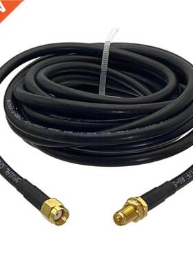 1Pcs RG58 RP-SMA Male Jack to RP-SMA Female Plug Nut Bulkhea