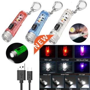 with?Buckle Red?LED Flashlight Rechargeabl Mini USB Torch