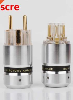 Preffair High End 24K Gold Plated Schuko Power Cable Plug IE