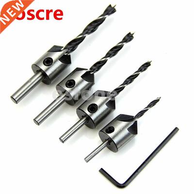 4pcs HSS 5 Flute Countersink Drill Bit Set Reamer Woodworkin