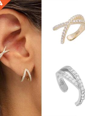 Aide Cross Ear Cuff Non Pierced Earrings for Women 925 Sterl