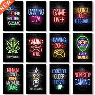 Gaming Wall Gamer Game Paint Prints Repeat Poster Sleep Art