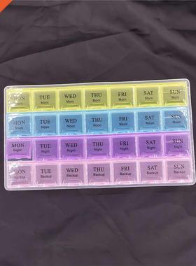 1PCS 4 Row 28 Squares/3Rows 21Grids/2Row 14Grids Weekly 7 Da