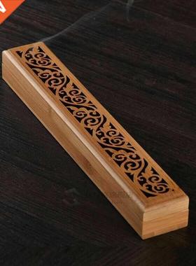 Bamboo Wooden Incense Holder Burning Joss Insence Box Burne