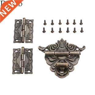 1pc Antique Box Cabinet Wooden Hinges Jewelry 2Pcs Bronze