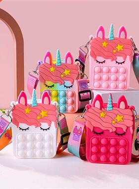 New Unicorn Simple Dimple Messenger Bag Fidget Toys Push Bub