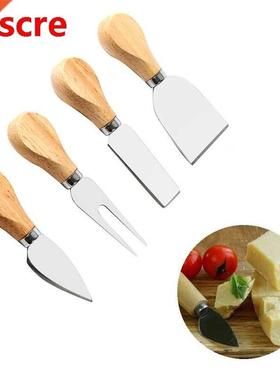 4pcs set Knives Bard Set Oak bamboo wood Handle Cheese Knife