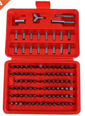 100pcs Chrome Security Bit Tool Set Torx Hex Drill Star Span