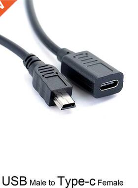 30cm Mini USB Male to Type c Female Charge Data Adapter Cab