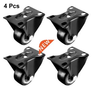 Top Caste Casters Rigid Mounted Plate Inch 1.5 Fixed 4pcs