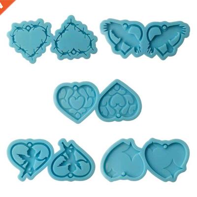 Epoxy Resin Mold Heart Earrings Pendant Silicone Mould DIY C