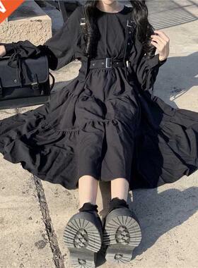 QWEEK Gothic Style Dress Women Harajuku Gothic Lolita Goth K