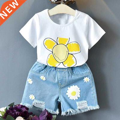 2T Girls Clothes Sets Summer Toddler Korea Style Flower Coll