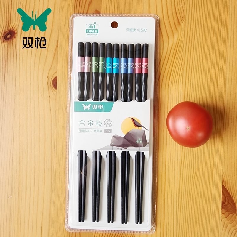 双枪抗菌防霉耐高温餐具合金筷子