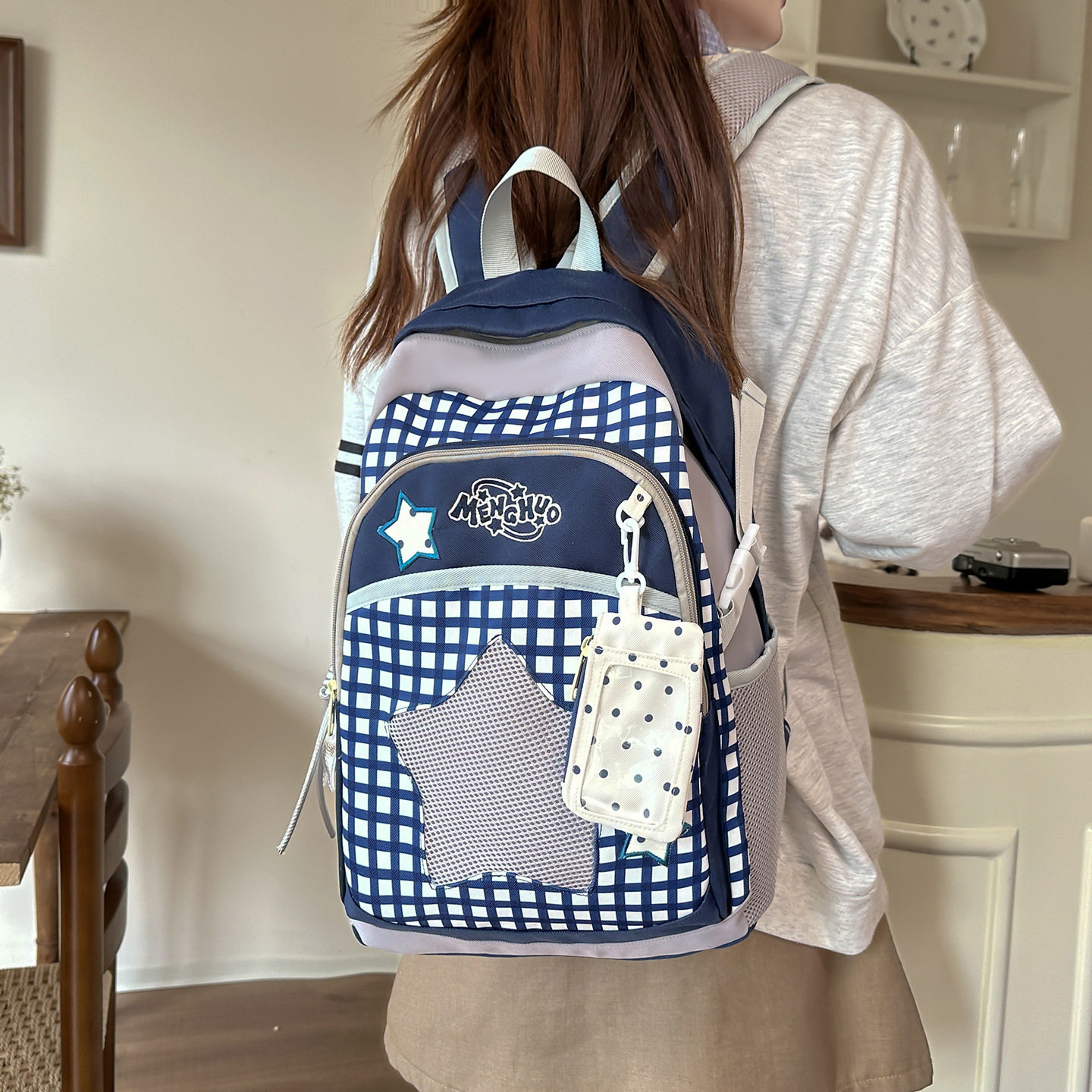 复古格子初高中学生书包高颜值ins小众设计双肩包大容量旅行背包,箱包皮具/热销女包/男包,双肩背包,淘宝优惠券,粉丝福利购,淘宝优惠卷