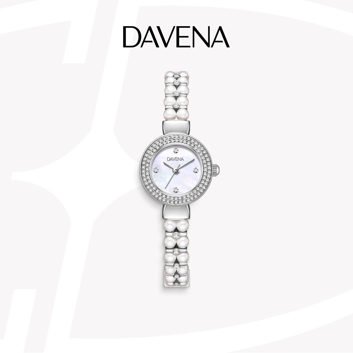 DAVENA蒂玮娜珍珠美人手表女款轻奢小众高级感腕表生日礼物送女友