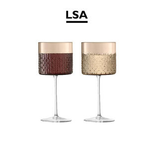 LSA杯子复古编织纹Wicker玻璃红酒杯家用大容量水壶高颜值高脚杯