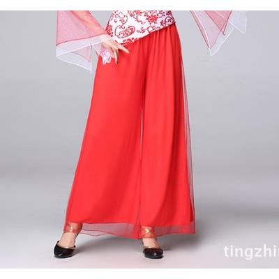 特价青花瓷广场舞服2018新款套装民族风春英云袖网纱裤演出服跳舞