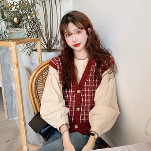 针织马甲背心女外穿百搭2023新款春秋季V领毛衣外套叠穿网红马夹