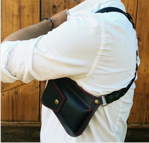 欧美新款背带腋下挎包男士户外手机包照相机小包underarm satchel