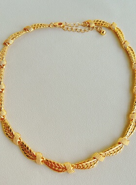 麦穗金色时尚中古款式轻奢项链